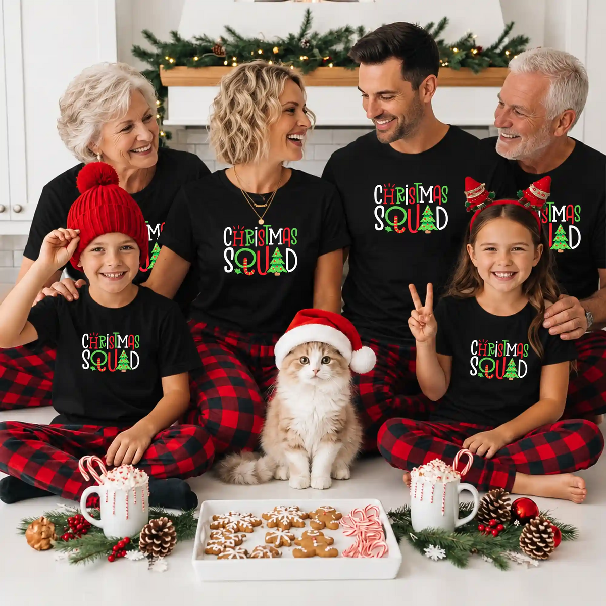 Christmas Squad Matching Family Shirts, Funny Christmas Graphic Tees, Holiday Gift for Family
