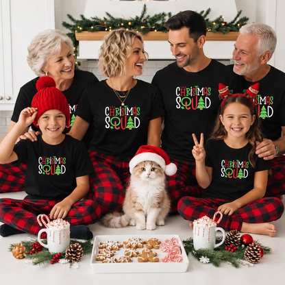 Christmas Squad Matching Family Shirts, Funny Christmas Graphic Tees, Holiday Gift for Family