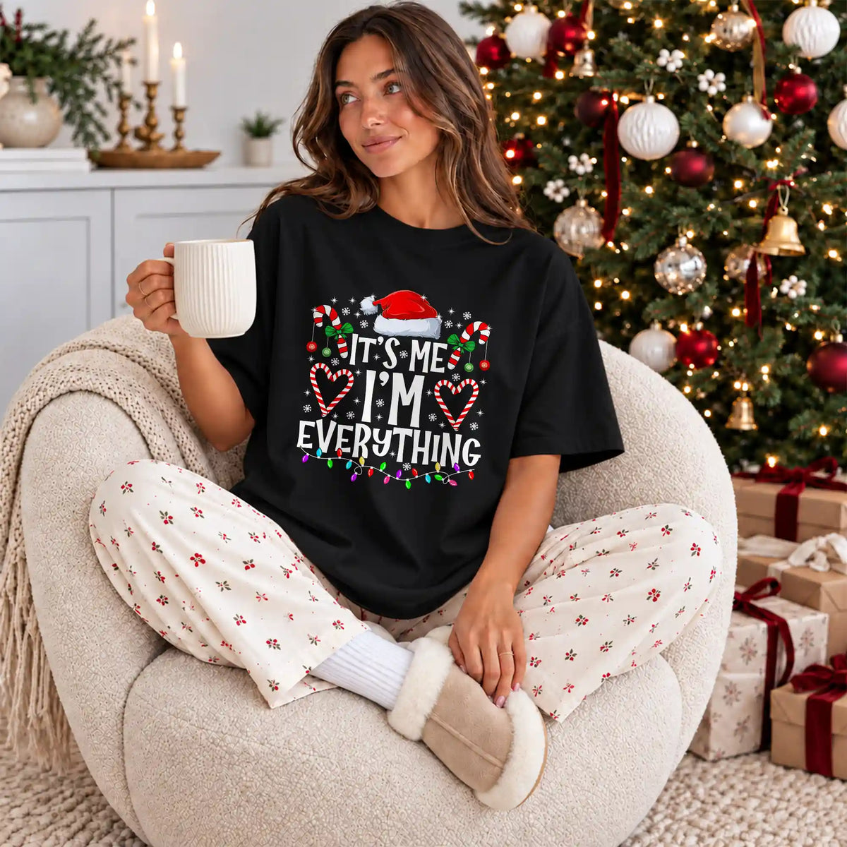 Funny Christmas Couple Shirts, It's Me I'm Everything Matching Holiday Shirts, Christmas Gift for Couples