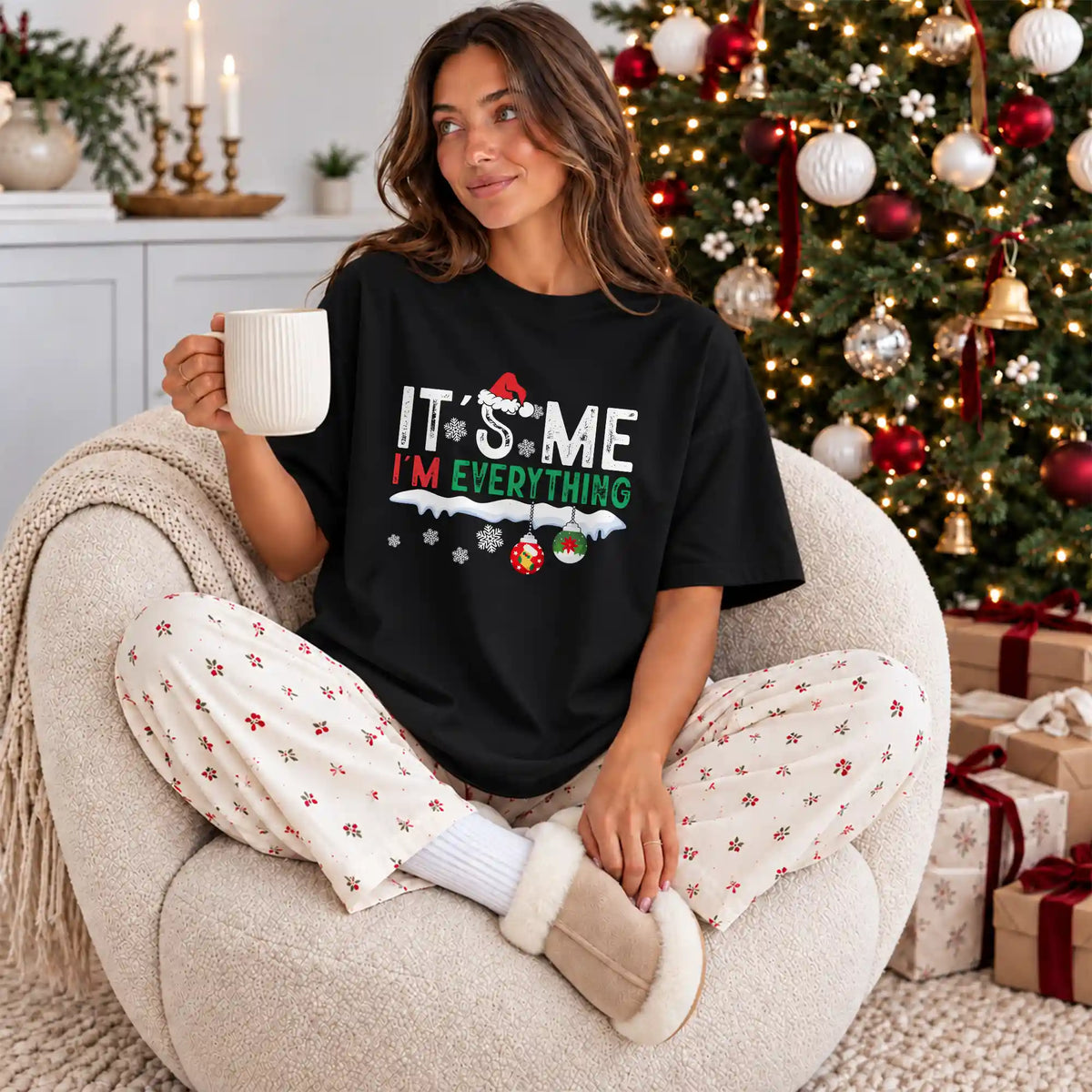 Funny Christmas Couple Shirts, It's Me I'm Everything Matching Holiday Shirts, Christmas Gift for Couples