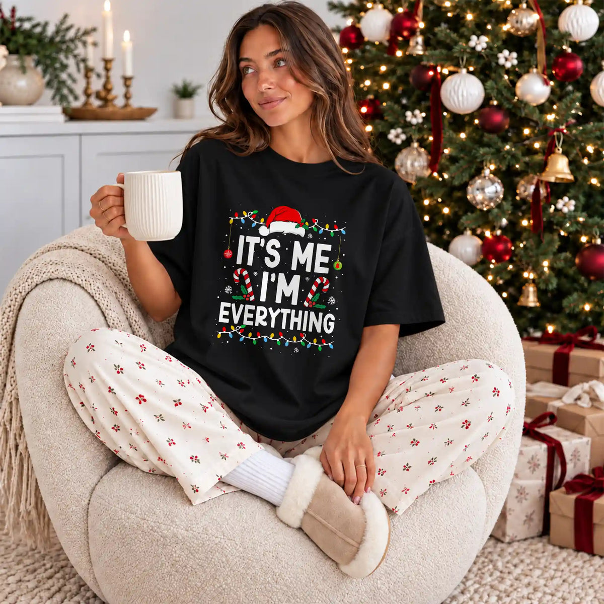 Funny Christmas Couple Shirts, It's Me I'm Everything Matching Holiday Shirts, Christmas Gift for Couples