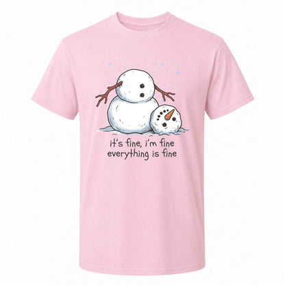 Funny Snowman Christmas Sweatshirt, Everything Is Fine Holiday Graphic Tee, Christmas Gift