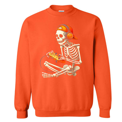 Skeleton Gamer Halloween Sweatshirt, Boys Pumpkin Gaming Shirt, Funny Halloween Gift