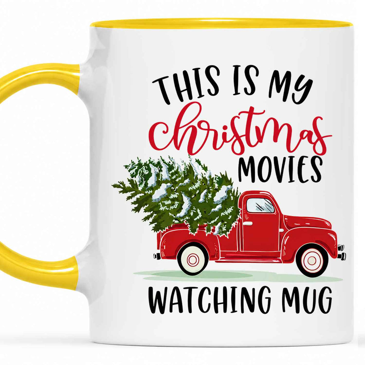 Christmas Movie Mug, Red Truck Christmas Tree Coffee Mug, Holiday Gift for Family