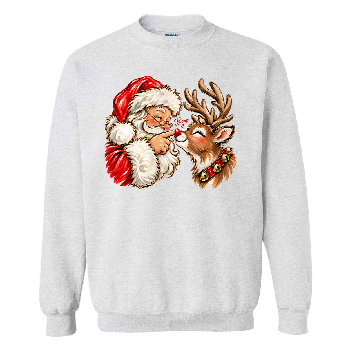 Funny Christmas Shirt  - Reindeer Santa Claus Boop T-shirt Sweatshirt - Trendy Christmas Gift for Friends, Self Gift