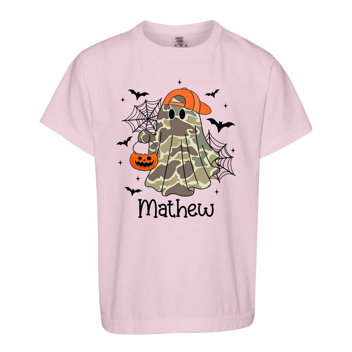 Personalized Halloween Sweatshirt, Custom Name Spooky Ghost Pumpkin, Halloween Gift for Boy & Girl
