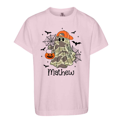 Personalized Halloween Sweatshirt, Custom Name Spooky Ghost Pumpkin, Halloween Gift for Boy & Girl