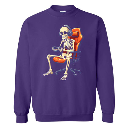 Skeleton Gamer Halloween Sweatshirt, Boys Pumpkin Gaming Shirt, Funny Halloween Gift