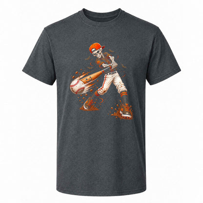 Baseball Skeleton Graphic Halloween Sweatshirt, Spooky Baseball Player Shirt, Funny Halloween Gift