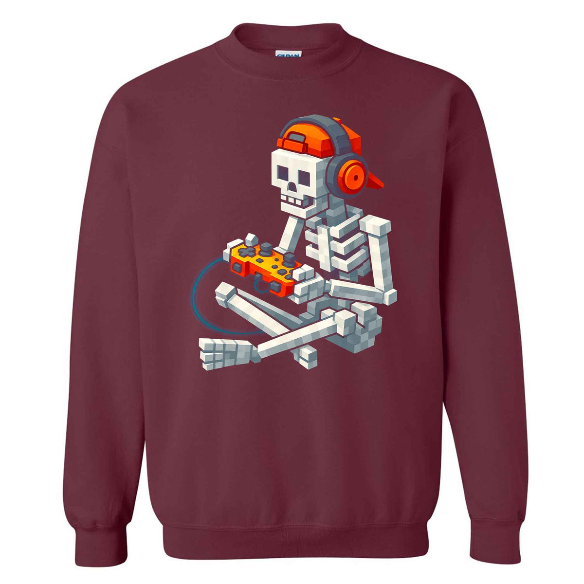 Skeleton Gamer Halloween Sweatshirt, Boys Pumpkin Gaming Shirt, Funny Halloween Gift