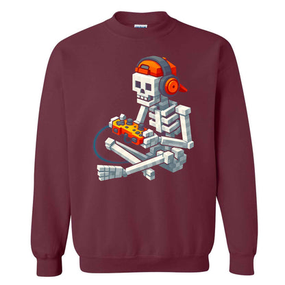 Skeleton Gamer Halloween Sweatshirt, Boys Pumpkin Gaming Shirt, Funny Halloween Gift