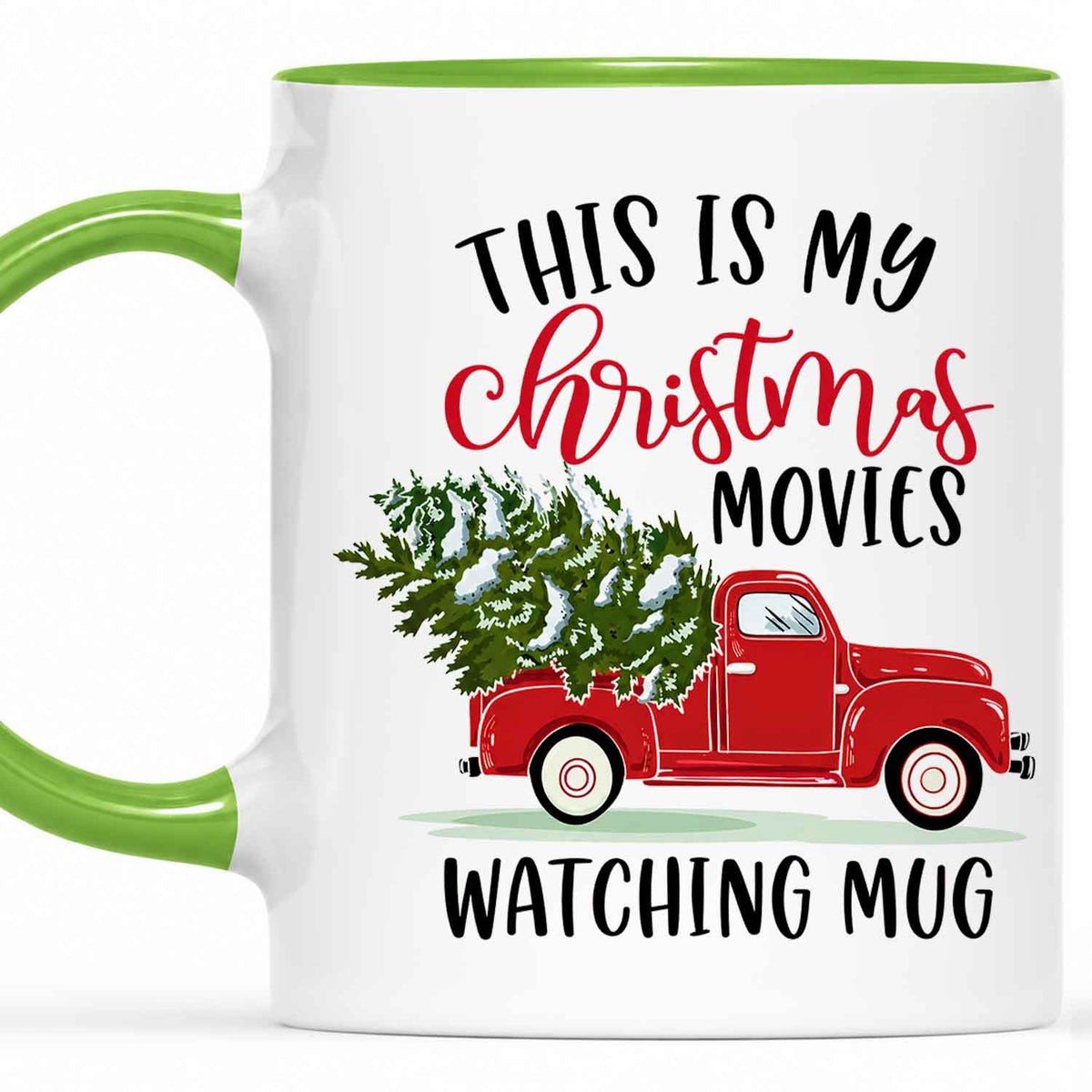 Christmas Movie Mug, Red Truck Christmas Tree Coffee Mug, Holiday Gift for Family