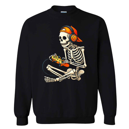 Skeleton Gamer Halloween Sweatshirt, Boys Pumpkin Gaming Shirt, Funny Halloween Gift