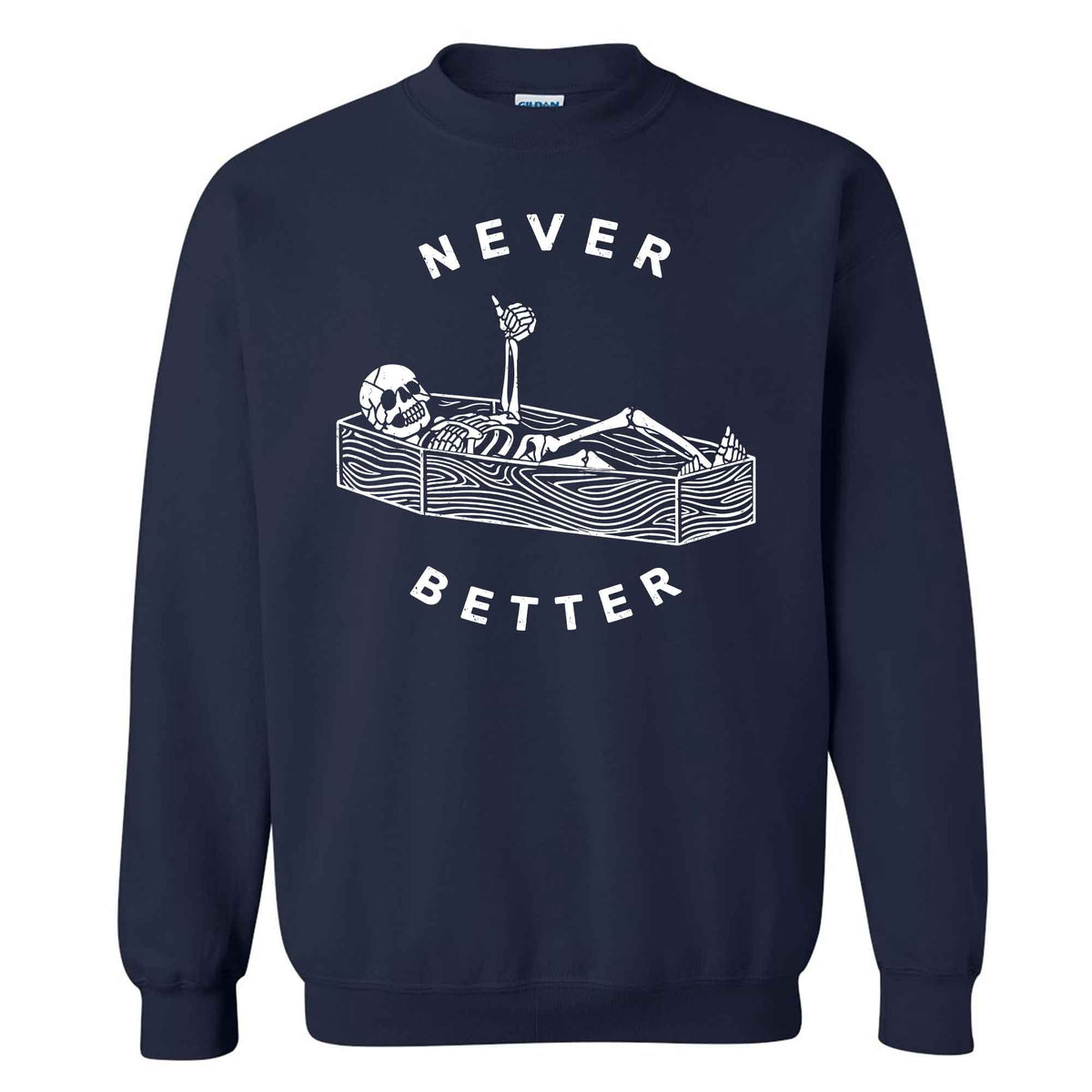 Funny Skeleton Coffee Halloween Sweatshirt, Never Better Graphic, Halloween Gift