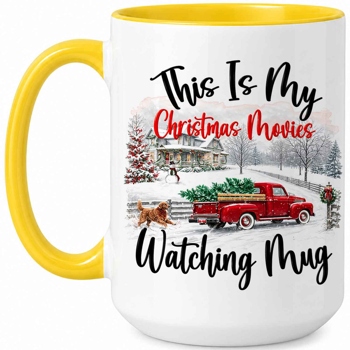 Christmas Movie Mug, Red Truck Christmas Tree Coffee Mug, Holiday Gift for Family