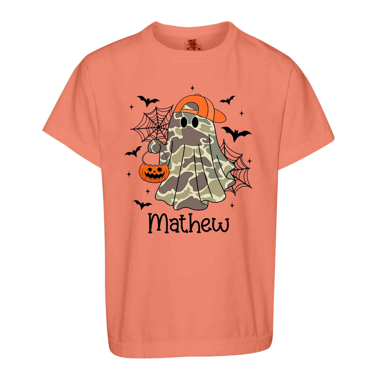 Personalized Halloween Sweatshirt, Custom Name Spooky Ghost Pumpkin, Halloween Gift for Boy & Girl