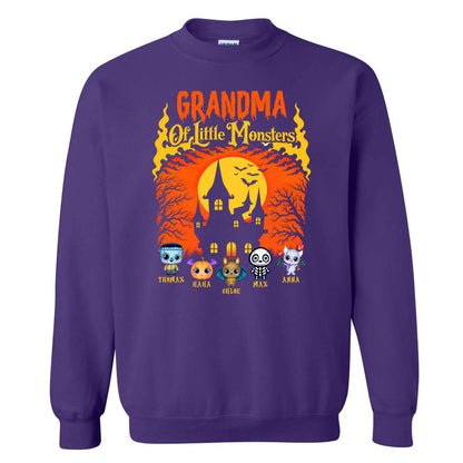 Personalized Grandma Monster Halloween Sweatshirt, Custom Characters & Names Halloween Family Gift