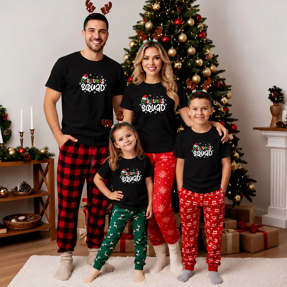 Christmas Squad Matching Family Shirts, Funny Christmas Graphic Tees, Holiday Gift for Family