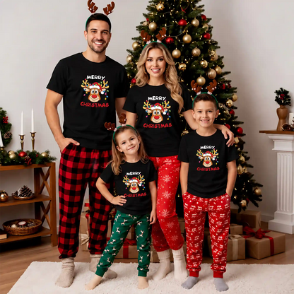 Matching Family Christmas Shirts, Merry Christmas Santa Hat Graphic Tees, Christmas Gift for Family