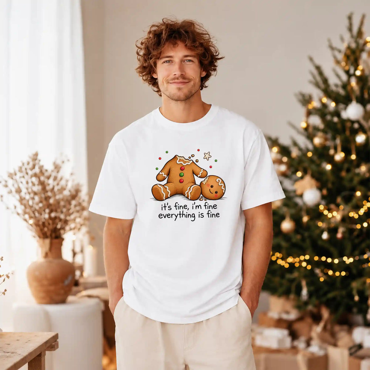 Funny Snowman Christmas Sweatshirt, Everything Is Fine Holiday Graphic Tee, Christmas Gift