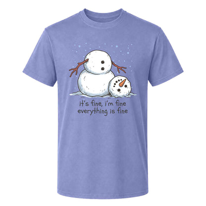 Funny Snowman Christmas Sweatshirt, Everything Is Fine Holiday Graphic Tee, Christmas Gift