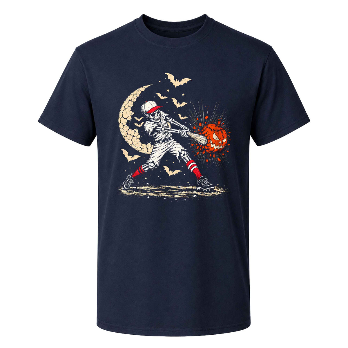 Baseball Skeleton Graphic Halloween Sweatshirt, Spooky Baseball Player Shirt, Funny Halloween Gift