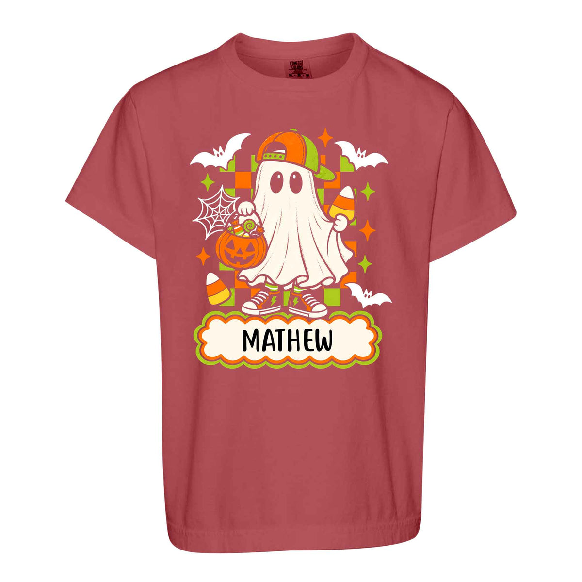 Personalized Halloween Sweatshirt, Custom Name Spooky Ghost Pumpkin, Halloween Gift for Boy & Girl