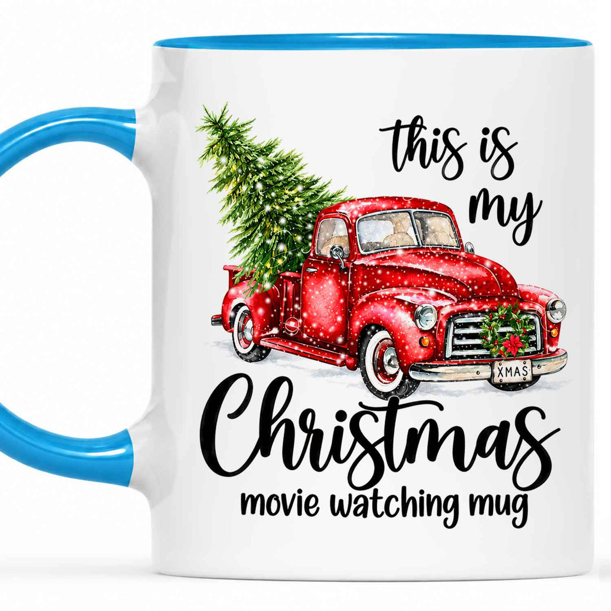 Christmas Movie Mug, Red Truck Christmas Tree Coffee Mug, Holiday Gift for Family