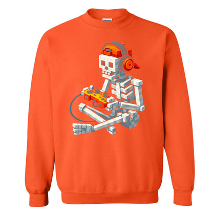 Skeleton Gamer Halloween Sweatshirt, Boys Pumpkin Gaming Shirt, Funny Halloween Gift