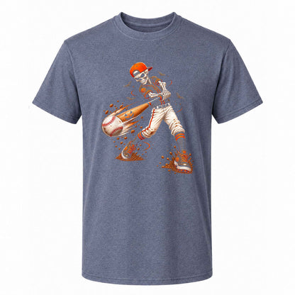 Baseball Skeleton Graphic Halloween Sweatshirt, Spooky Baseball Player Shirt, Funny Halloween Gift