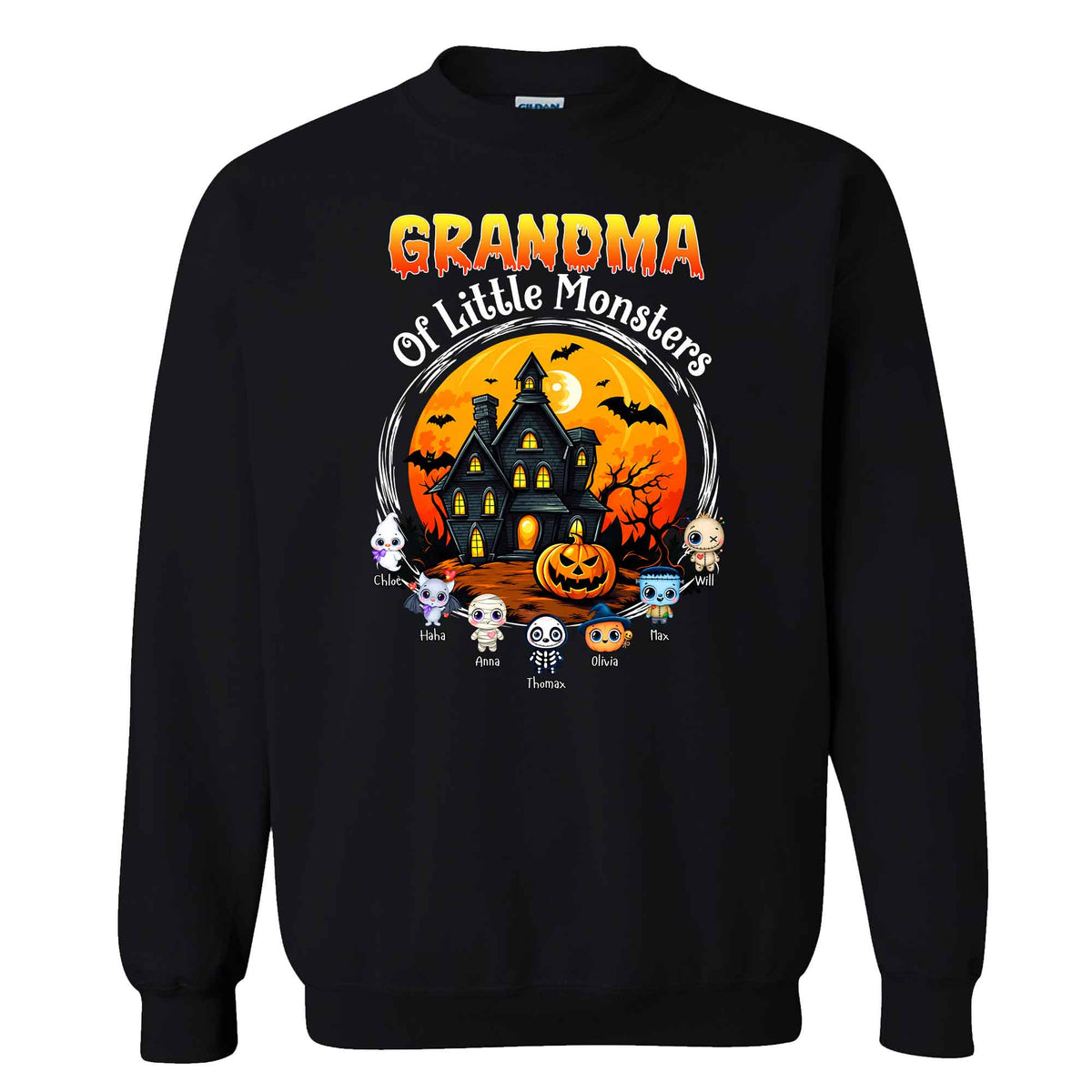 Personalized Grandma Monster Halloween Sweatshirt, Custom Characters & Names Halloween Family Gift