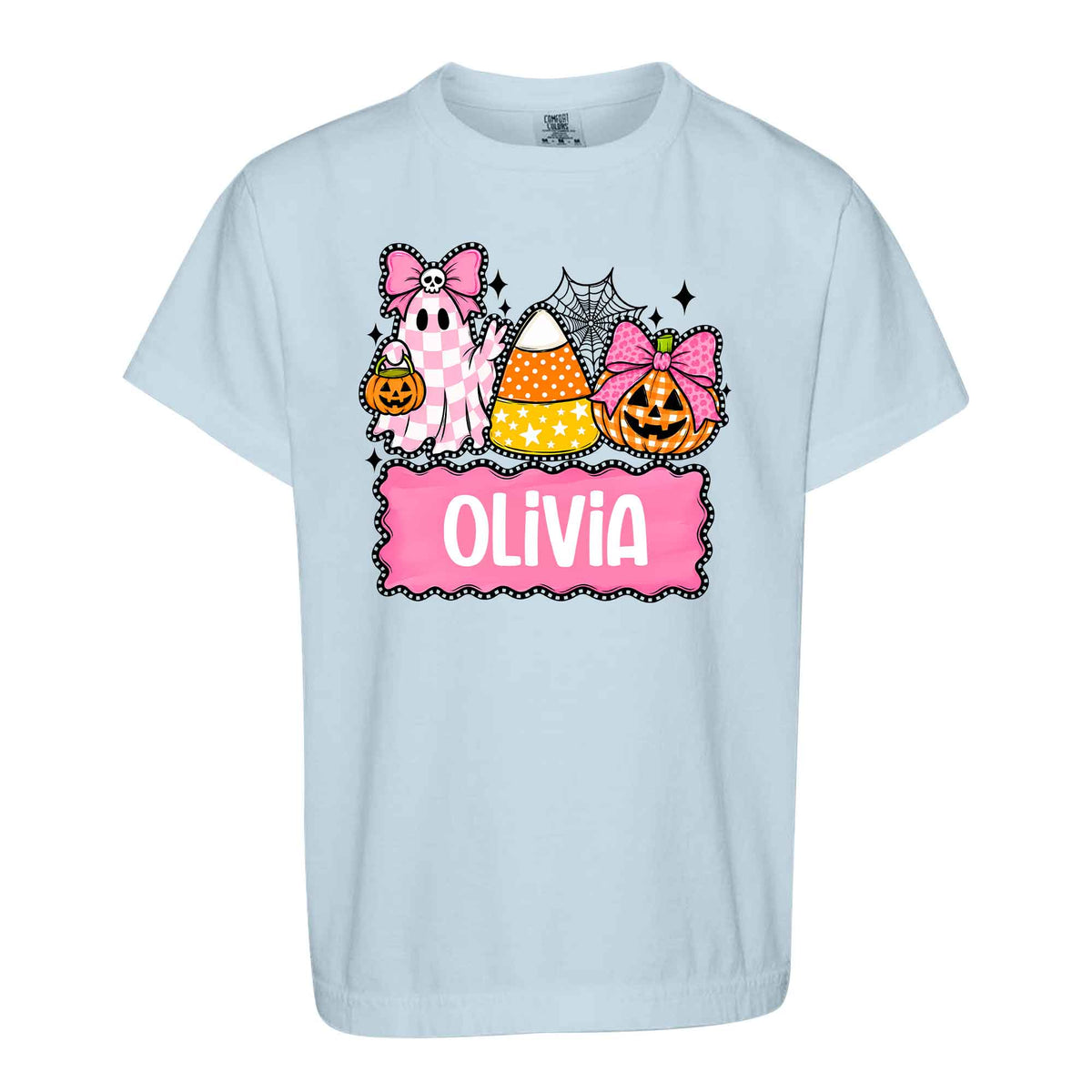 Personalized Halloween Sweatshirt, Custom Name Spooky Ghost Pumpkin, Halloween Gift for Boy & Girl