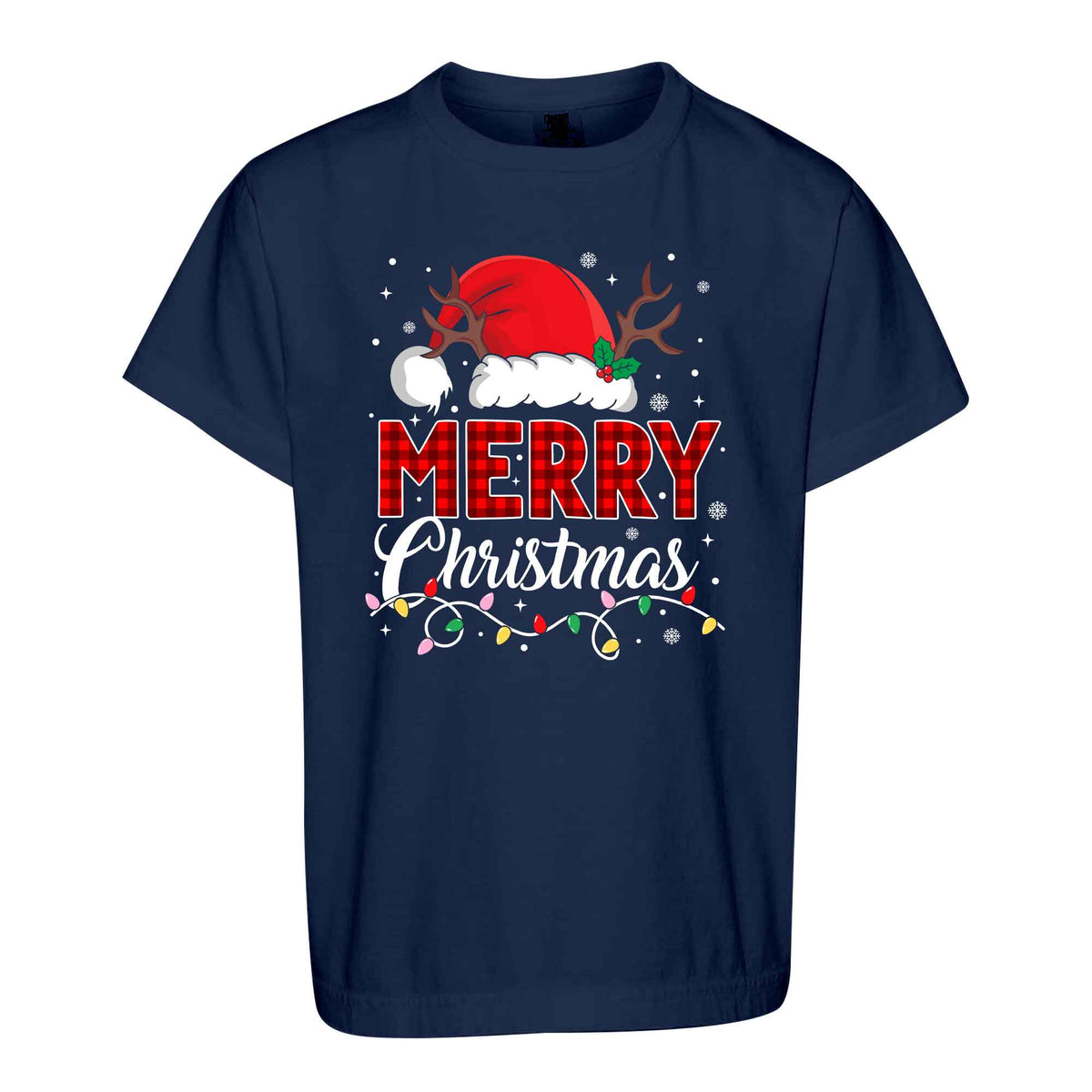 Matching Family Christmas Shirts, Merry Christmas Santa Hat Graphic Tees, Christmas Gift for Family