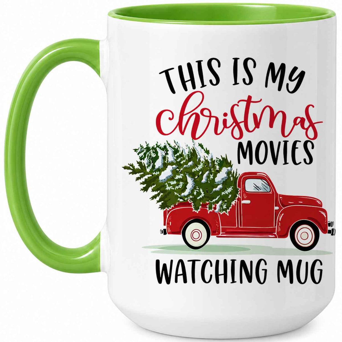 Christmas Movie Mug, Red Truck Christmas Tree Coffee Mug, Holiday Gift for Family