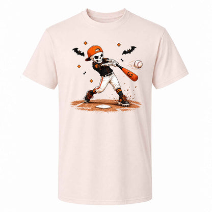 Baseball Skeleton Graphic Halloween Sweatshirt, Spooky Baseball Player Shirt, Funny Halloween Gift