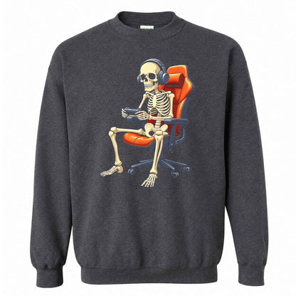 Skeleton Gamer Halloween Sweatshirt, Boys Pumpkin Gaming Shirt, Funny Halloween Gift