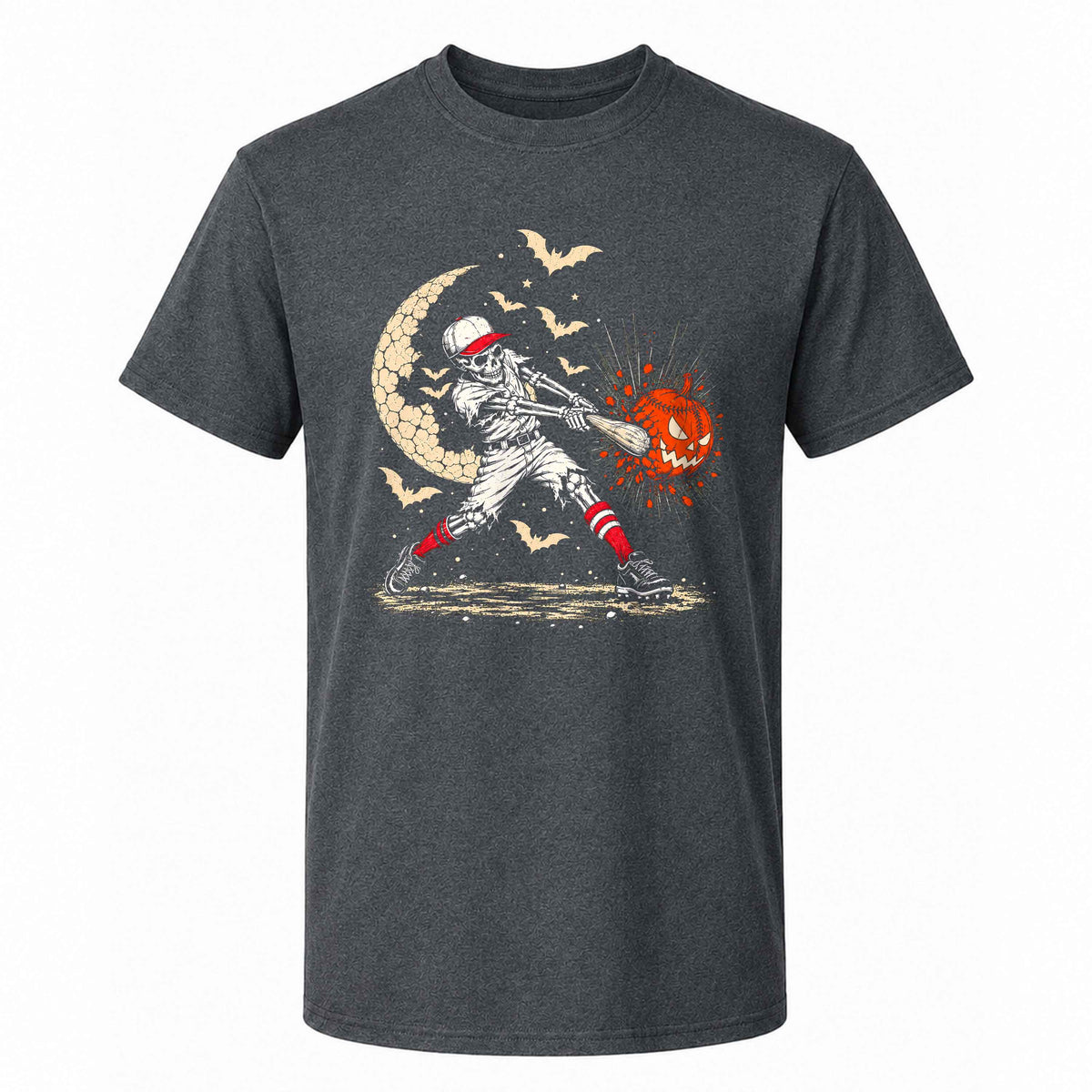 Baseball Skeleton Graphic Halloween Sweatshirt, Spooky Baseball Player Shirt, Funny Halloween Gift