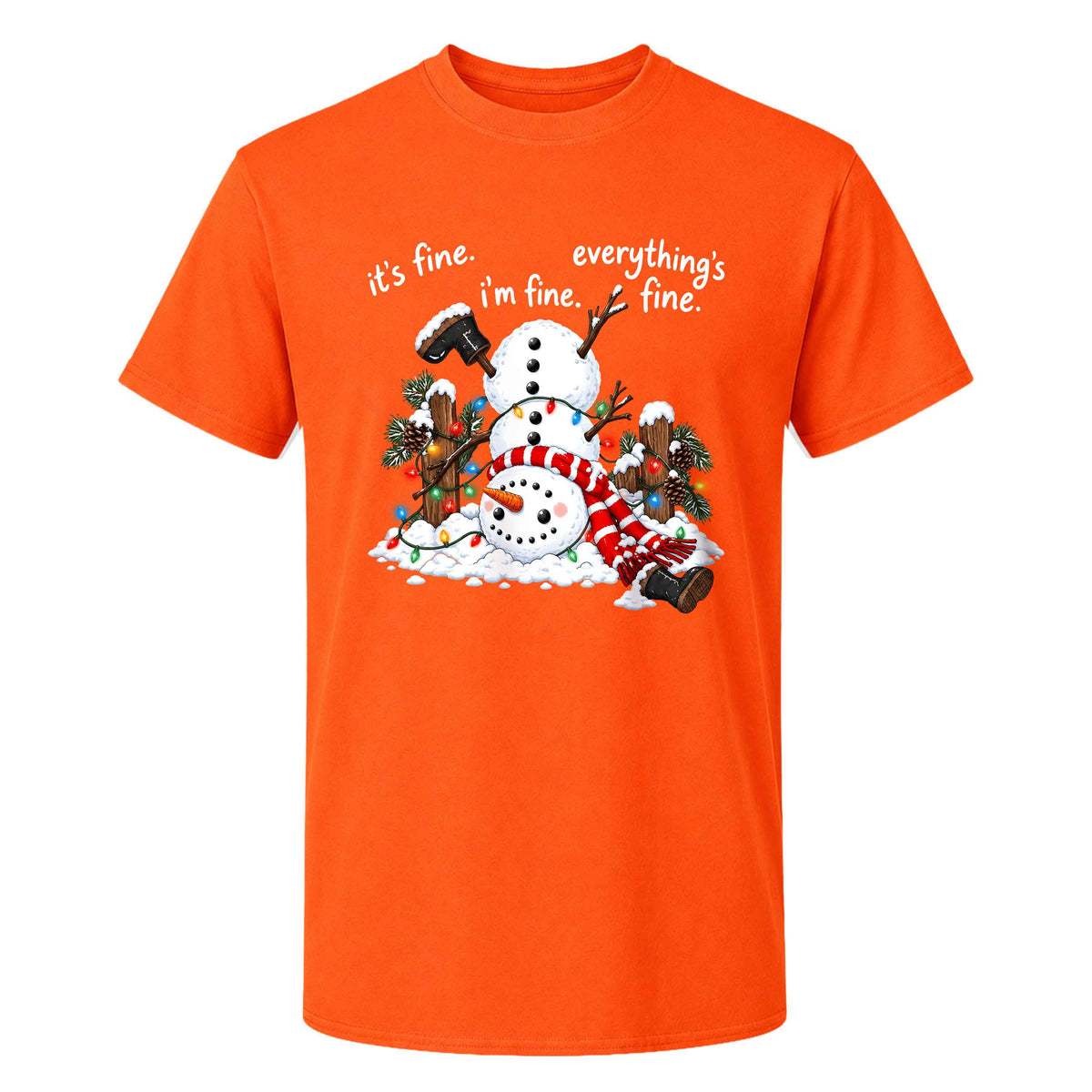 Funny Snowman Christmas Sweatshirt, Everything Is Fine Holiday Graphic Tee, Christmas Gift