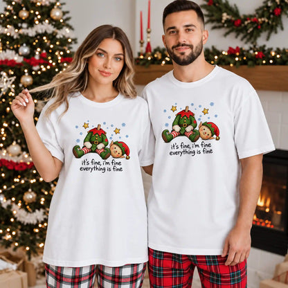 Funny Snowman Christmas Sweatshirt, Everything Is Fine Holiday Graphic Tee, Christmas Gift