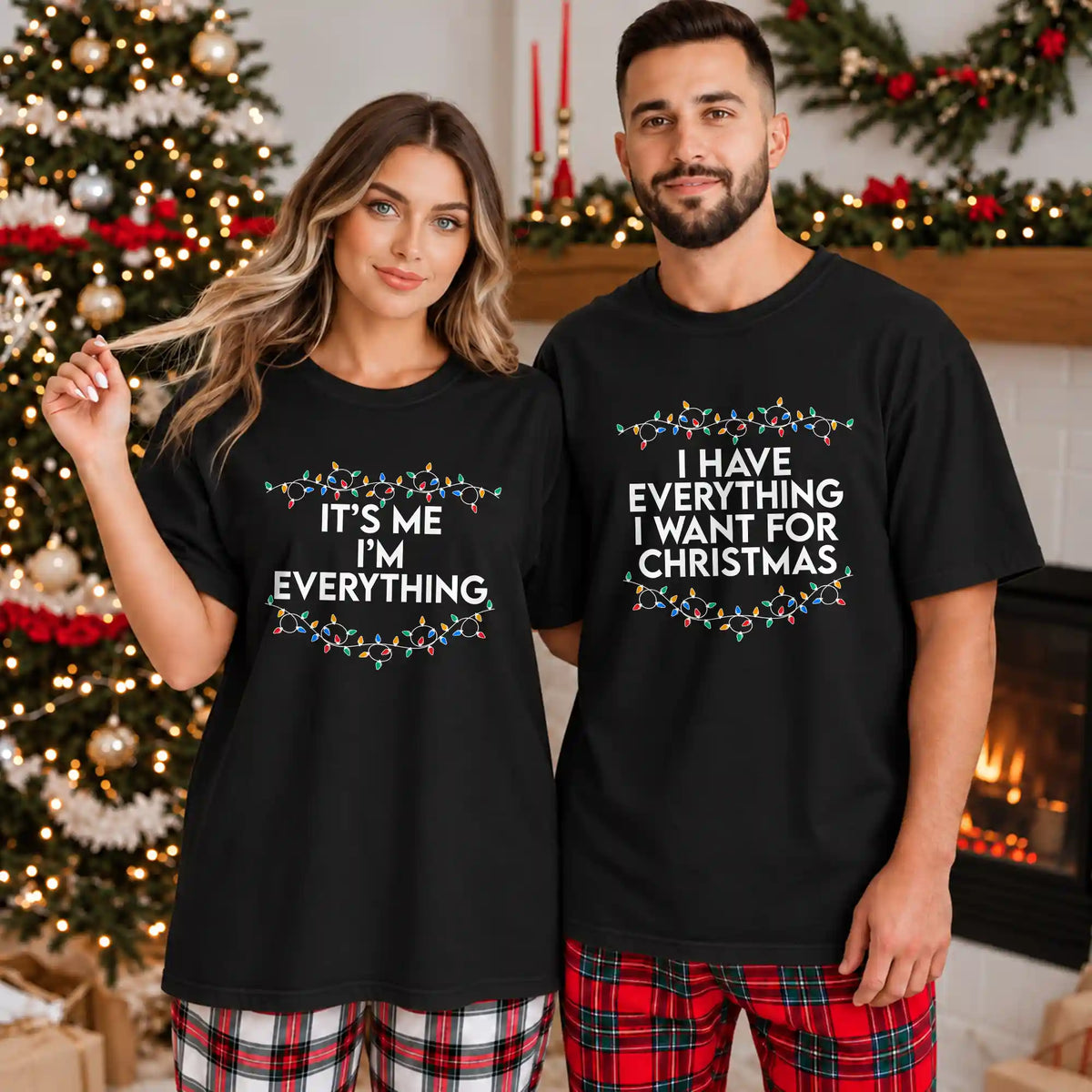 Funny Christmas Couple Shirts, It's Me I'm Everything Matching Holiday Shirts, Christmas Gift for Couples