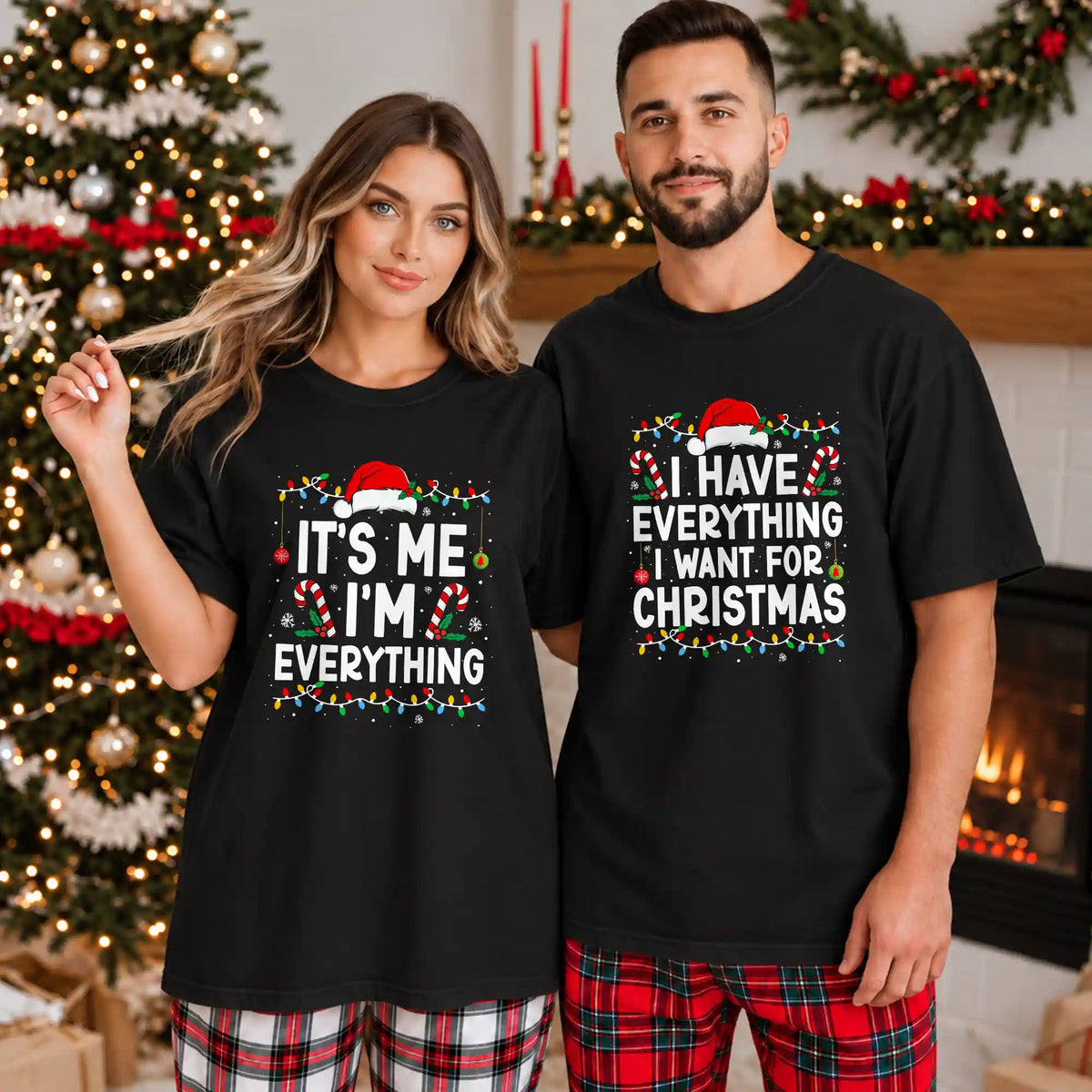 Funny Christmas Couple Shirts, It's Me I'm Everything Matching Holiday Shirts, Christmas Gift for Couples