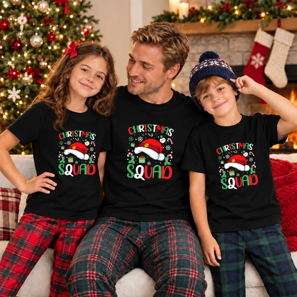 Christmas Squad Matching Family Shirts, Funny Christmas Graphic Tees, Holiday Gift for Family