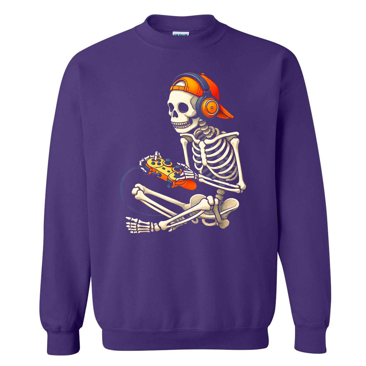 Skeleton Gamer Halloween Sweatshirt, Boys Pumpkin Gaming Shirt, Funny Halloween Gift