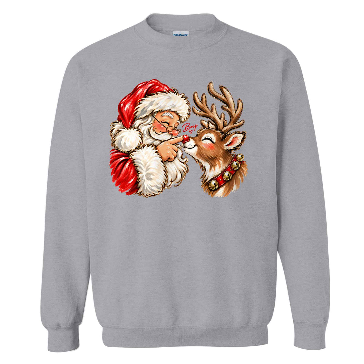 Funny Christmas Shirt  - Reindeer Santa Claus Boop T-shirt Sweatshirt - Trendy Christmas Gift for Friends, Self Gift