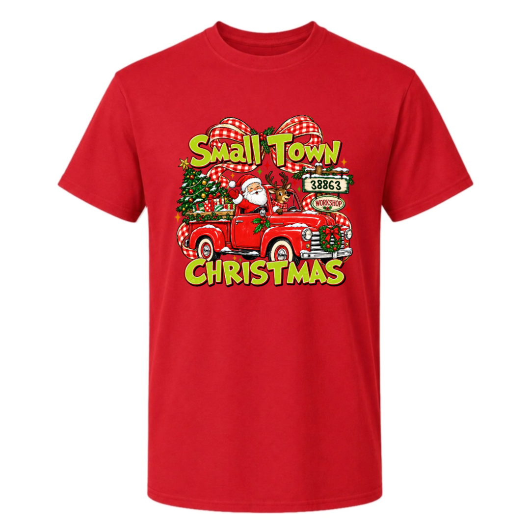 Personalized Christmas Shirt  - Small Town Christmas Tshirt Sweatshirt - Gift for Friends, Self Gift