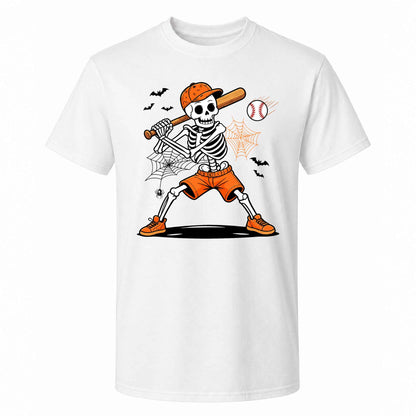 Baseball Skeleton Graphic Halloween Sweatshirt, Spooky Baseball Player Shirt, Funny Halloween Gift