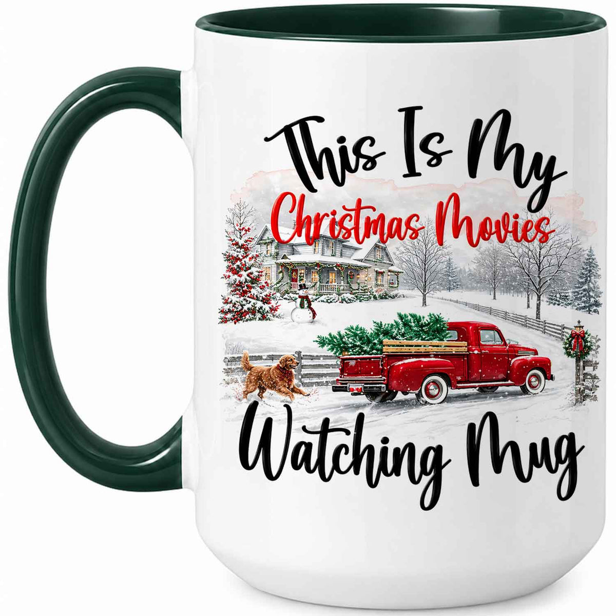 Christmas Movie Mug, Red Truck Christmas Tree Coffee Mug, Holiday Gift for Family