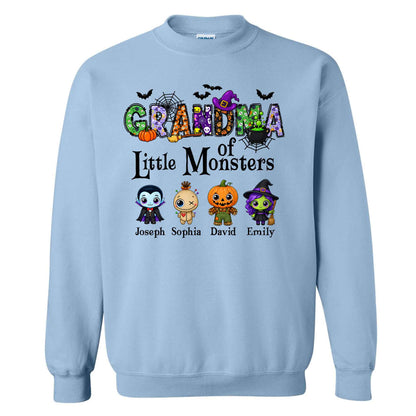 Personalized Halloween Sweatshirt - Grandma's Little Monster - Halloween Family Gift