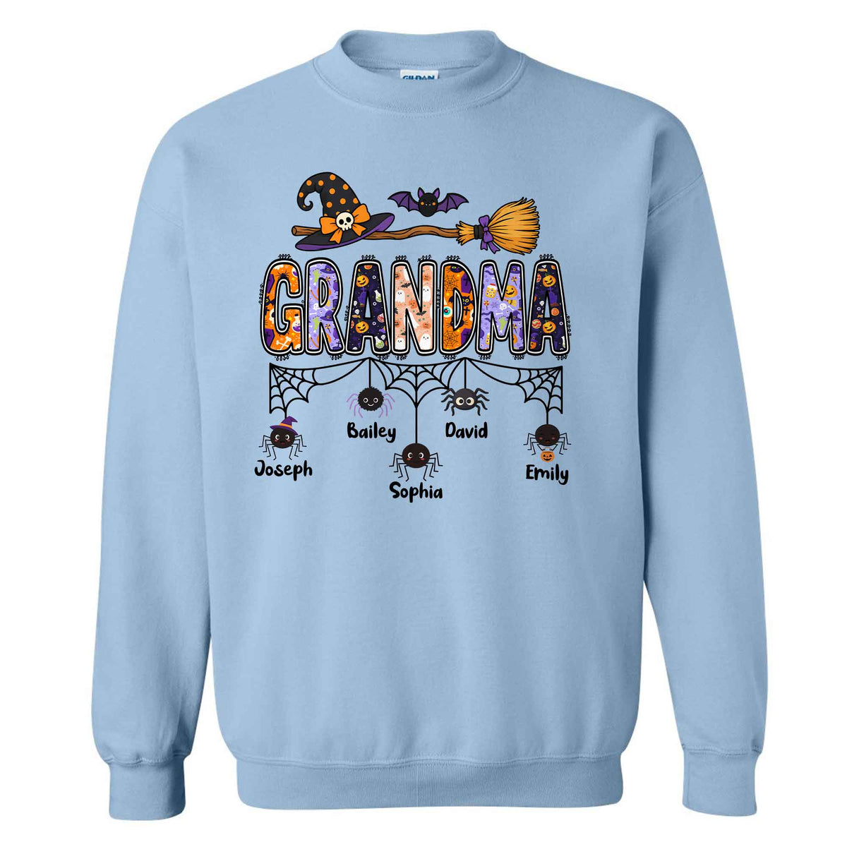 Personalized Halloween Grandma Shirt - Custom Name Spider Web - Halloween Gift for Grandma, Mom