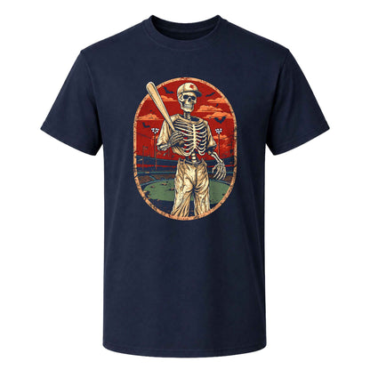 Baseball Skeleton Graphic Halloween Sweatshirt, Spooky Baseball Player Shirt, Funny Halloween Gift